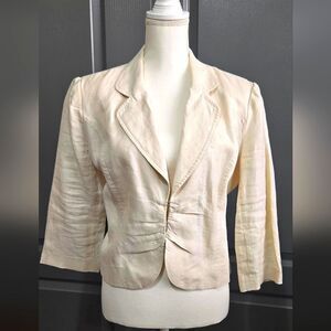 Worthington Cream Women's 100% Linen Blazer. Sz: 12